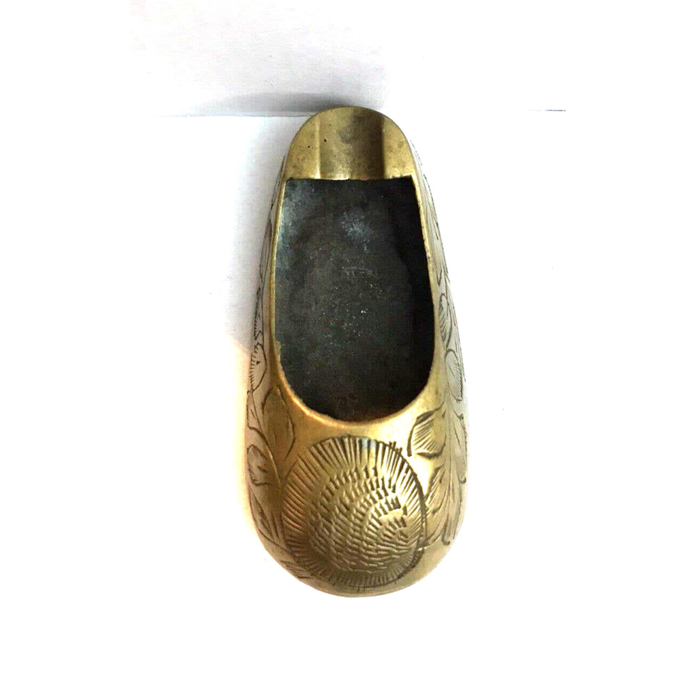 Vintage Brass Shoe Slipper Ashtray Made In India 3”